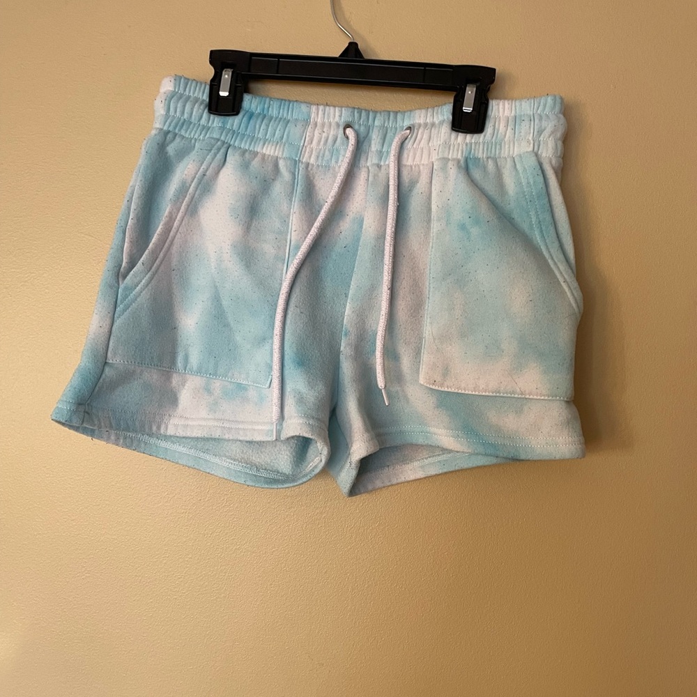 Blue and White Tye Dye Shorts